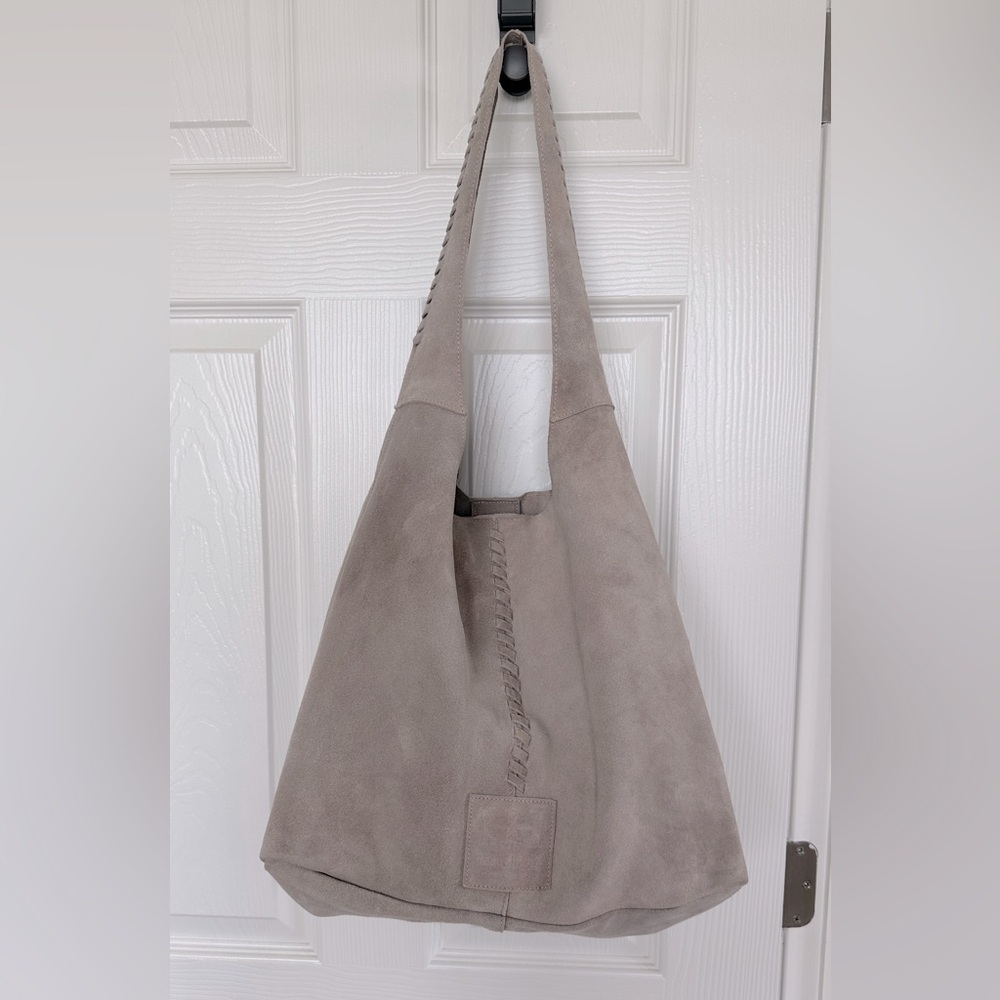 Haute Hippie Suede Taupe Tan Hobo Bag